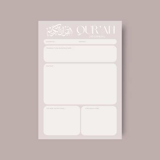 Bloc-notes Quran Journal